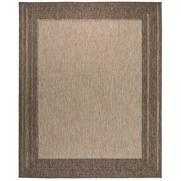 Sumac SUM102 Modern Plain Border Durable Stain-Resistant Weatherproof Flatweave In-Outdoor Beige/Brown Rug-Concept Looms-Rug Love - The Most Loved Rug Store